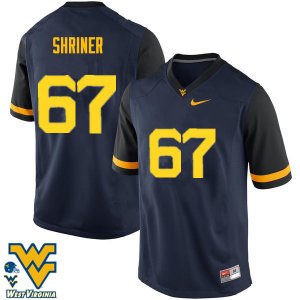 Men's West Virginia Mountaineers NCAA #67 Alec Shriner Navy Authentic Nike Stitched College Football Jersey TY15N15VF